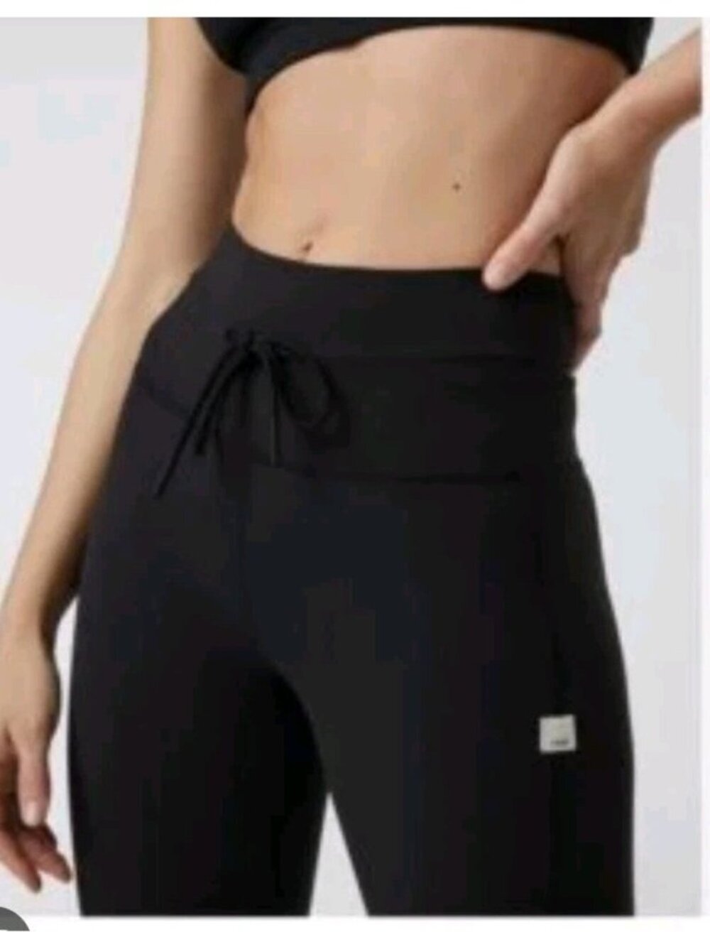 Vuori Daily Legging Women Black XS High Rise Drawstring Cuffed Ankle VW323